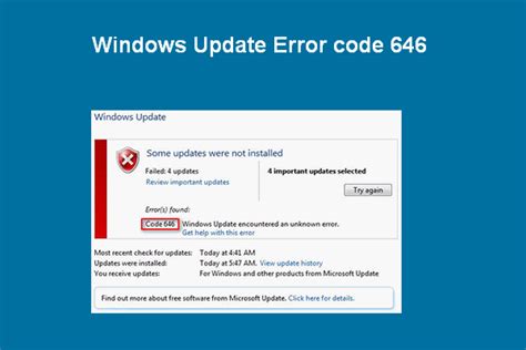 How to Fix Windows Update Error Code 646 .
